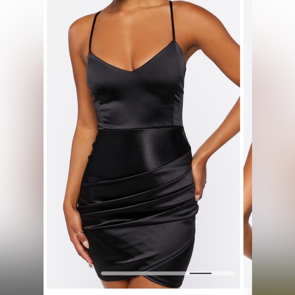 NWT Forever 21 Satin Crisscross Bodycon Mini Dress